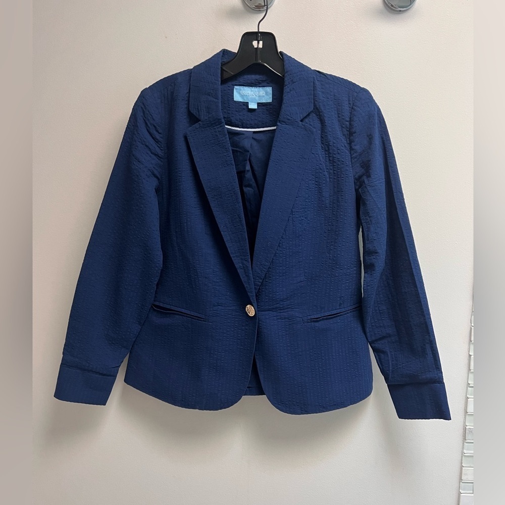 DRAPER JAMES RSVP Women’s Blue Textured Blazer - Size XS - Picture 3 of 9
